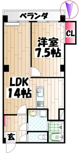 グランベール小倉駅前【8階】の間取り