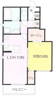 カーサ アルソーレ【2階】の間取り
