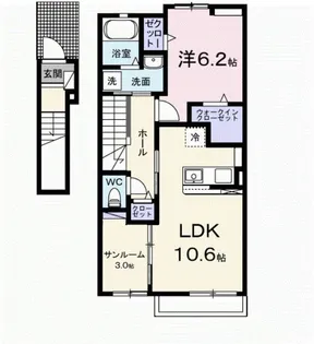 フォンテーヌ【2階】の間取り