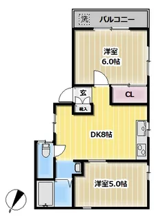 ロードパル山王【2階】の間取り