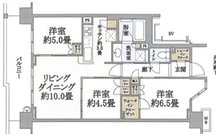 パークフロントテラス亀戸アリーナ・レジデンス【7階】の間取り
