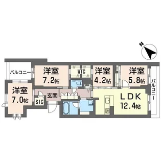 フェリシード野沢【3階】の間取り