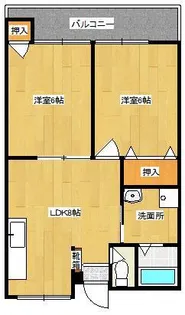 オーシャンパレス屋富祖【2階】の間取り