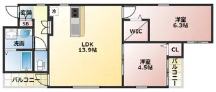 ステディ帝塚山【2階】の間取り