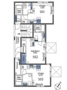 アヴァンタージュ恵比寿【2階】の間取り
