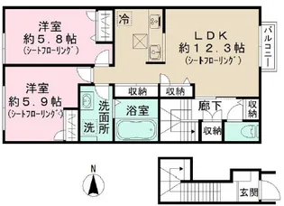 メゾンゴフク【2階】の間取り