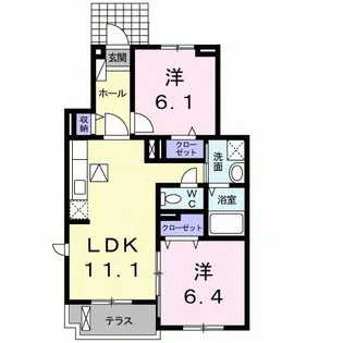 インプレスB【1階】の間取り