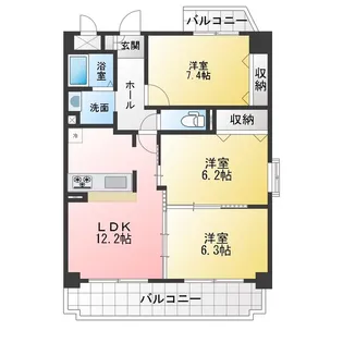 コンフォート中島【1階】の間取り