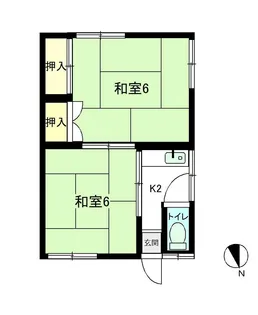 尾北アパート【2階】の間取り