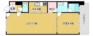 ロイヤルパークスなんば【4階】の間取り