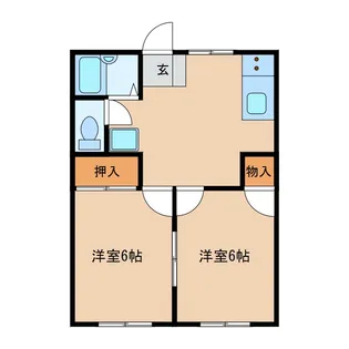 川村ハイツ2号館【1階】の間取り