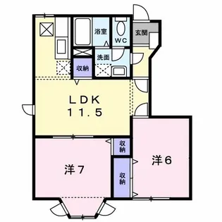 レスポワ-ル A【1階】の間取り