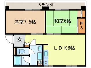 親交ハイツ【4階】の間取り