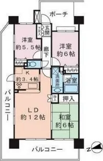 ディースクエアさがみ野【8階】の間取り