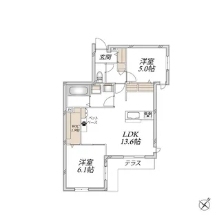 レザンテラス【1階】の間取り