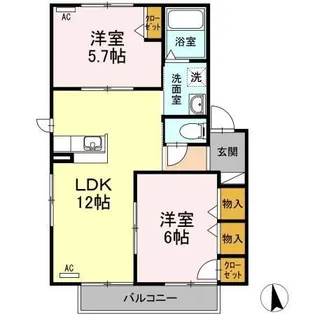 クロッカス翼 A【2階】の間取り