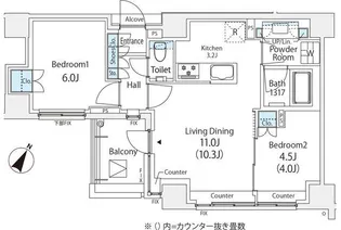 オークプレイス目黒行人坂【3階】の間取り