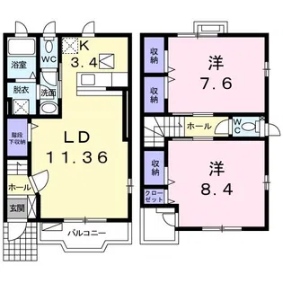 ニュークレストール ミョーギ【1階】の間取り