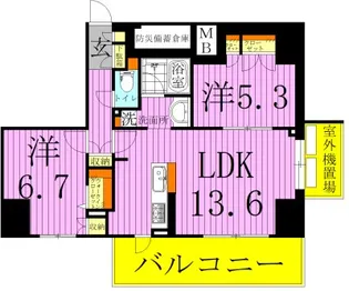 オープンレジデンシア綾瀬【6階】の間取り