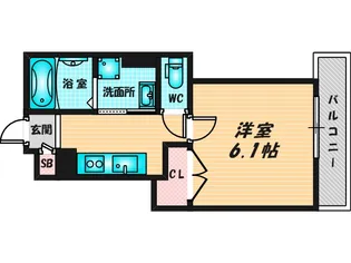クリエオーレ小若江【2階】の間取り