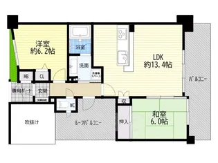 クレアシティ布施【15階】の間取り