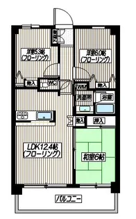 コートリヴィエラII (3F)【3階】の間取り