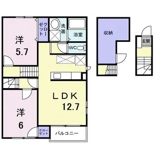 岐阜県羽島郡笠松町米野【アパート】の間取り