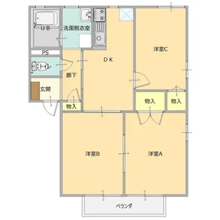 ファミール三愛II【1階】の間取り