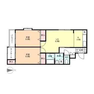 インズ呉羽【2階】の間取り