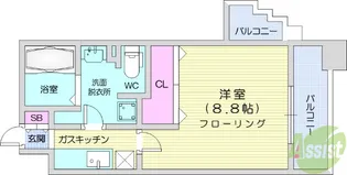リビングステージ木町通【6階】の間取り