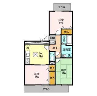 ハイツ・サンピーチ C【1階】の間取り