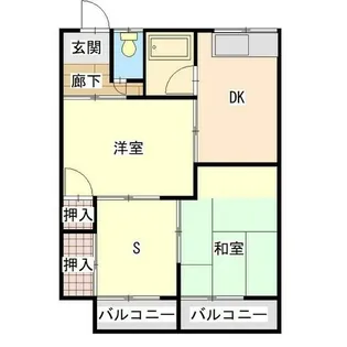 八雲アパート【2階】の間取り