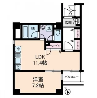 1LDKの間取り画像