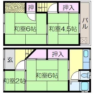 大阪府東大阪市下六万寺町2【一戸建】の間取り