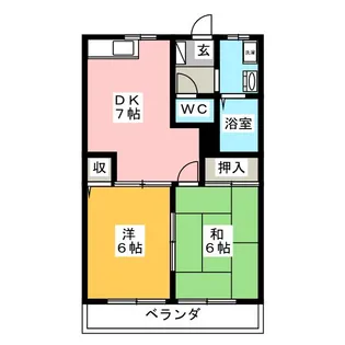 ケイエムハイツB【1階】の間取り