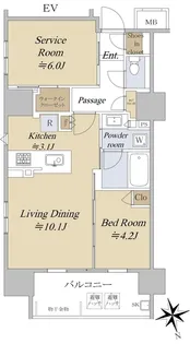 アクシルコート早稲田【8階】の間取り