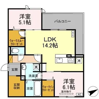茨城県つくば市谷田部【アパート】の間取り