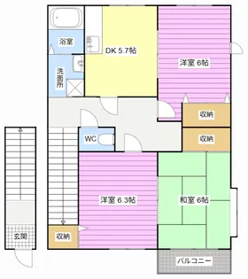 ハイステージカーサ【2階】の間取り
