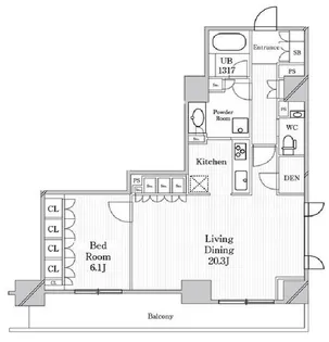 ジェーピーノイエ恵比寿西【4階】の間取り