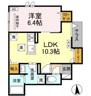 東京都中野区大和町4【アパート】の間取り