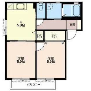 メゾンフォレスタ【2階】の間取り