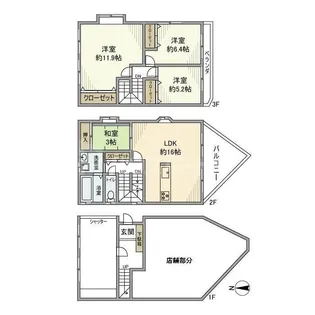 東京都江戸川区江戸川6【一戸建】の間取り