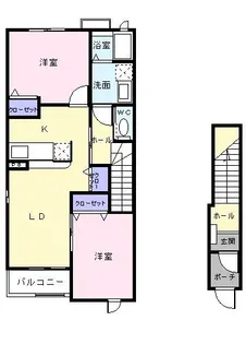 カーサ・ヒロB【2階】の間取り