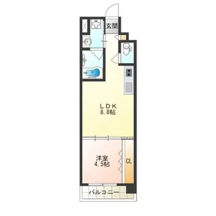 Warm天下茶屋【6階】の間取り