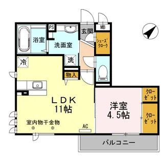 オークスアレイ相模原中央【2階】の間取り