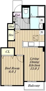 1LDKの間取り画像