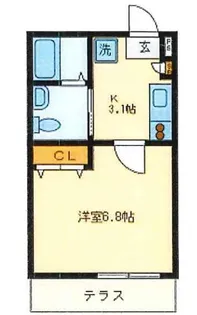 東京都目黒区東山1【アパート】の間取り
