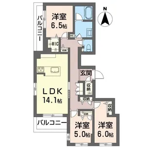 ヒルズスカイガーデン【3階】の間取り