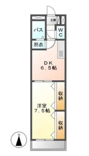 サンハイツみそのII【1階】の間取り