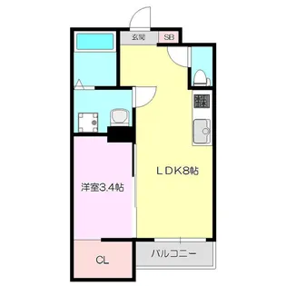 S-MOVE三国【3階】の間取り